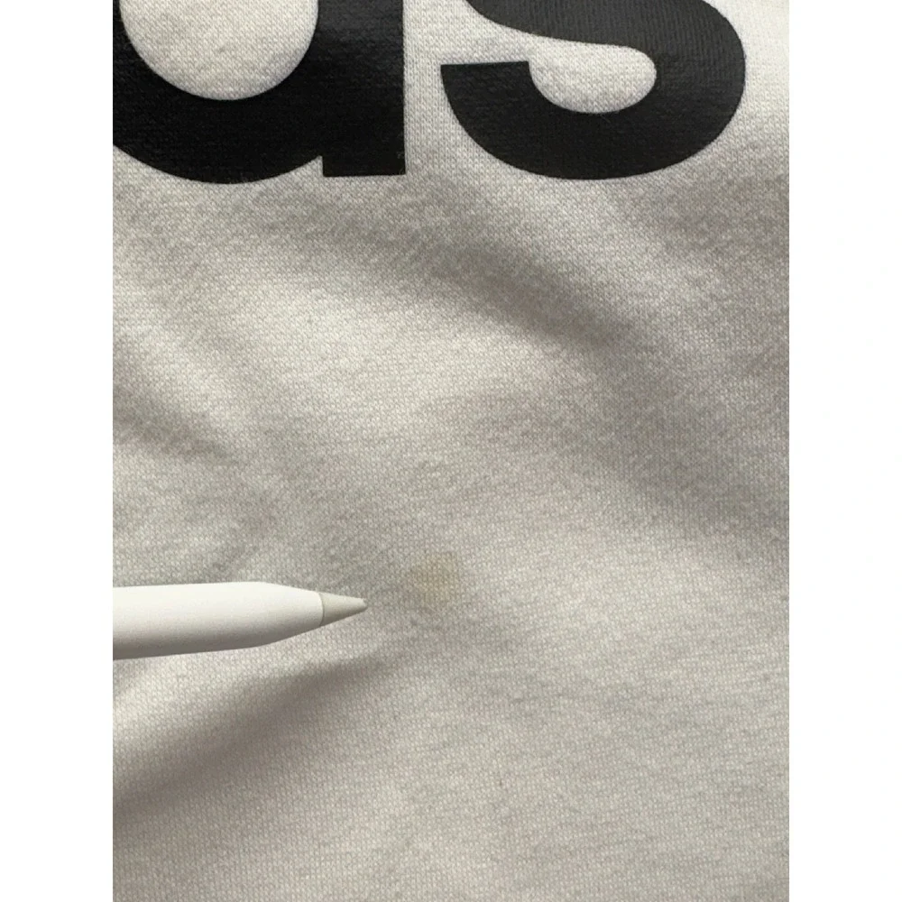 Adidas Essentials 3-Stripes Hoodie Mens Medium White Black Pullover Sweatshirt